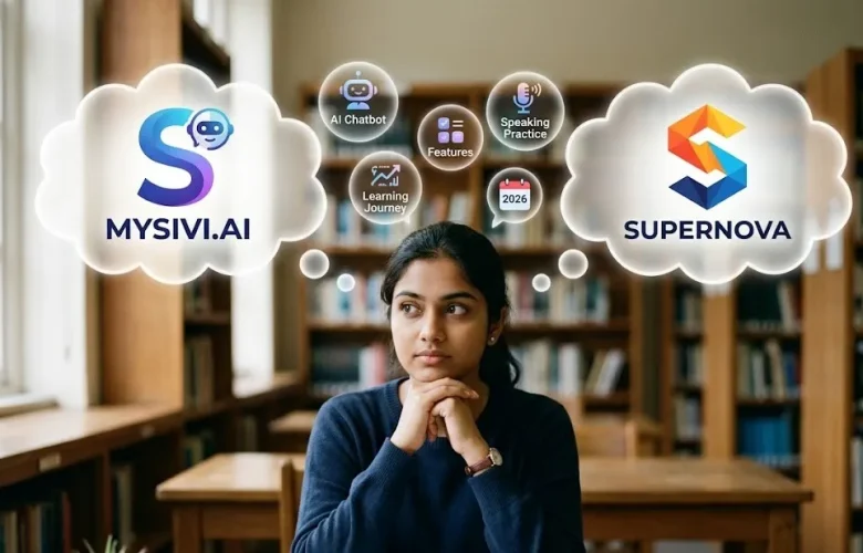 MySivi vs Supernova app comparison for a user deciding which is the best AI English-speaking app in India.