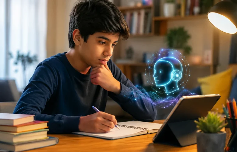 Student practicing Tough Homophones with AI at home to improve English speaking and pronunciation using MySivi.